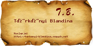 Tárkányi Blandina névjegykártya